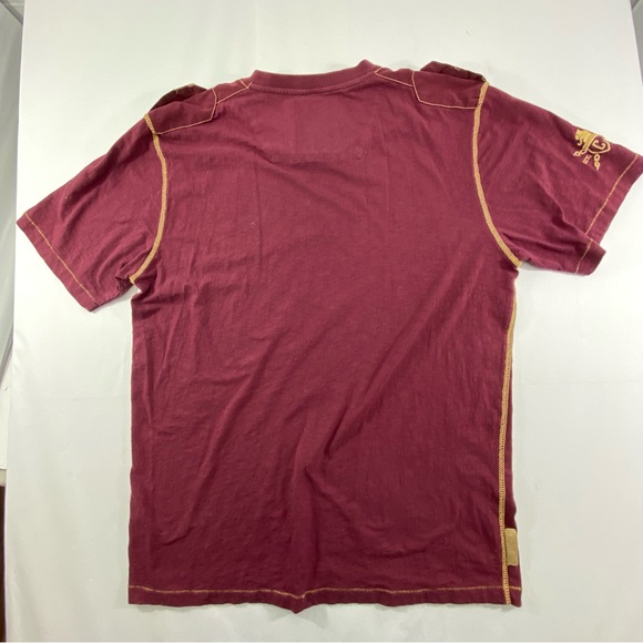 Vintage COOGI T-Shirt Men's XL Maroon V-Neck Retro Embroidered Short Sleeve - Picture 10 of 15
